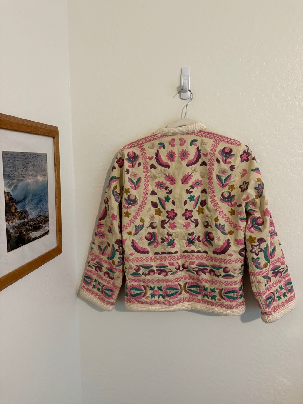 Anthropologie x Antik Batik Embroidered Floral Quilted Jacket XS 36 - Picture 3 of 4